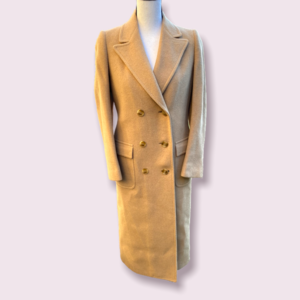 Brooks Brothers Brushed Camel Long Pea Coat Double Breasted Tan Winter Women’s